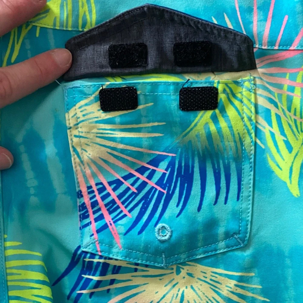 Boys 7 Hurley Blue Boardshorts Unlined Swim Trunks, Tropical Print, Blue, Teal